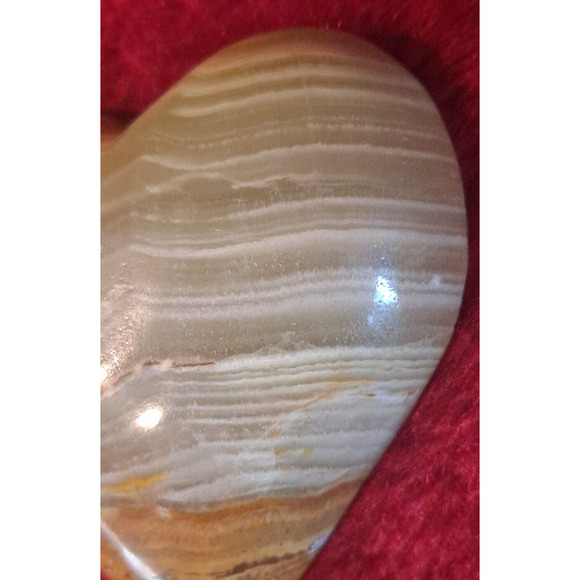 Amber Sardonyx Heart Shape Bowl Banded Gemstone Onyx Mineral 2 5/8 Inches - Picture 6 of 11